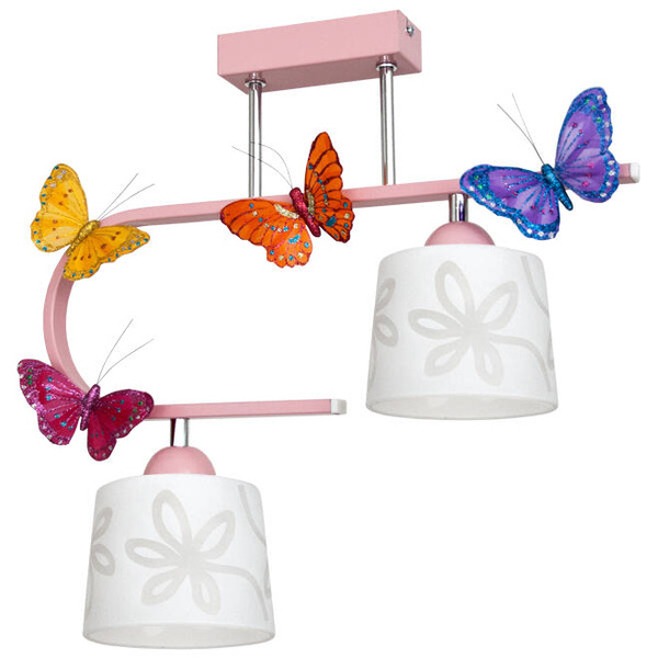 Lampa  do pokoju dziewczynki różowa Motyl 2