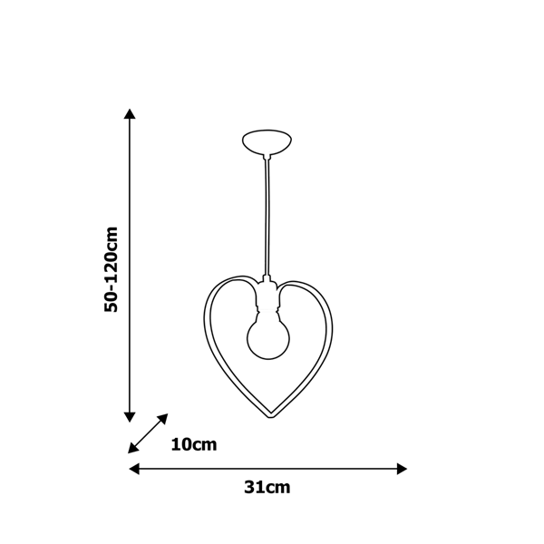 Lampa wisząca AMORE GREY 1xE27 MLP9822