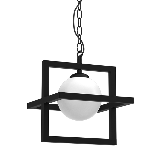 Lampa wisząca DIEGO, MLP8568, czarna z białym kloszem, 1x40W E14