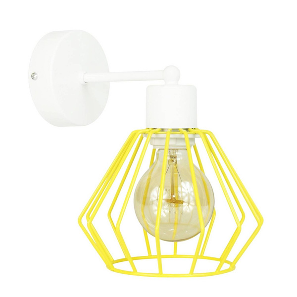 Lampa ścienna kinkiet do pokoju dziewczynki biało-różowy druciak loft 1xE27