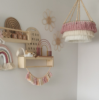 Lampa wisząca do pokoju dziecięcego w stylu Boho Koraliki Chwosty 40cm