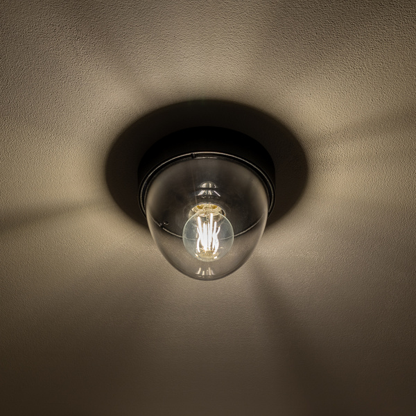 Lampa sufitowa i ścienna NOOK SENSOR na e27 10W IP44 wys. 15cm | czarny