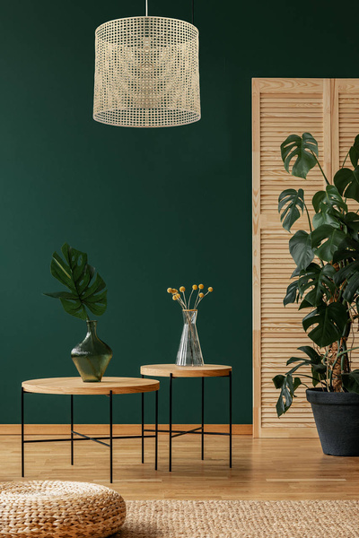 Lampa w stylu Boho Rotang z naturalnego ratanu- średnica 60 cm 