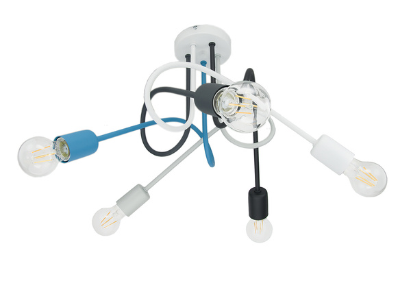 Lampa sufitowa do pokoju dziecka kolorowa w stylu loft Mondo 1001/5MX5
