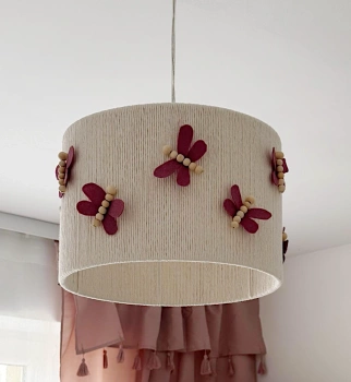 Lampa wisząca do pokoju dziewczynki i chłopca w stylu Boho Ważki 35 cm
