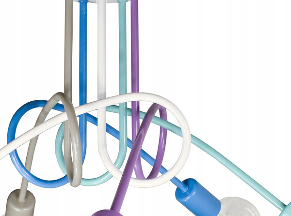 Lampa sufitowa do pokoju chłopca i dziewczynki pastelowa Tęczowy Zawijas 5xE27 Led 