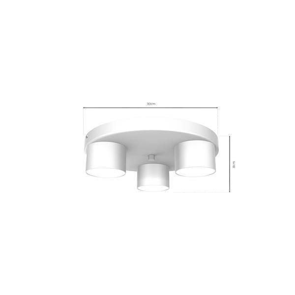 Lampa sufitowa plafon DIXIE WHITE 3x GX53 szer. 30cm | biały