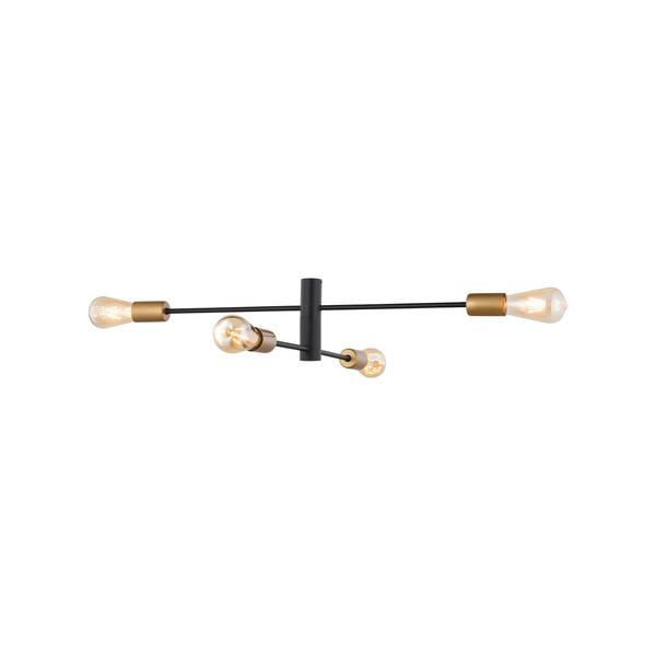 Plafon wewnętrzny loftowy ROTOR IV E27 60W dł. 83cm | czarny