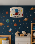 Lampa wisząca do pokoju chłopca Kosmonauta w tylu boho średnica 30 cm Led 