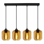 Lampa wisząca szklane miodowe klosze 4xE27