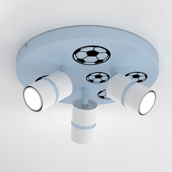 Lampa sufitowa do pokoju dziecka z motywem piłkarskim Mundial 3 GU10