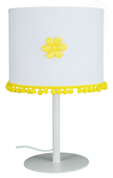 Lampa nocna do pokoju dziecięcego biało-żółta Pompony 1