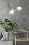 Kinkiet podwójny satyna nikiel tkany abażur 2x40W Sax Candellux 22-70678