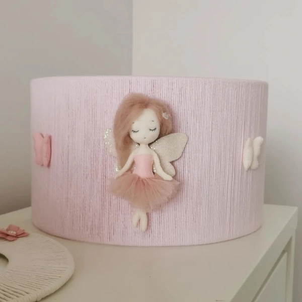 Lampa wisząca do pokoju dziewczynki w stylu Boho Wróżki Różowa 35 cm