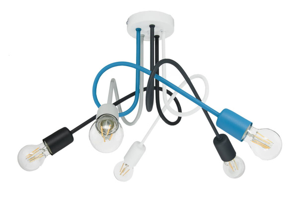 Lampa sufitowa do pokoju dziecka kolorowa w stylu loft Mondo 1001/5MX5