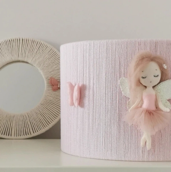Lampa wisząca do pokoju dziewczynki w stylu Boho Wróżki Różowa 35 cm