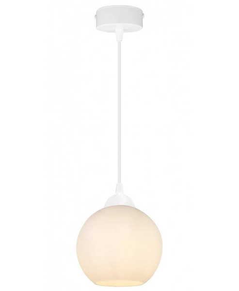 Nowoczesna lampa wisząca kulisty mleczny klosz