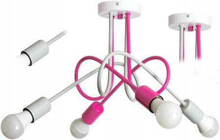 Lampa sufitowa do pokoju dziewczynki różowo- szara Mondo Loft