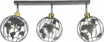 Lampa sufitowa do pokoju młodzieżowego szara Zakręcony Globus 3xE27 Led