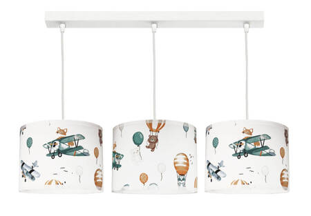 Lampa sufitowa do pokoju chłopca i dziewczynki nowoczesna Samolot 3xE27