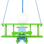 Lampa sufitowa samolot do pokoju dziecięcego mały niebiesko- zielony 1XE27 Led 