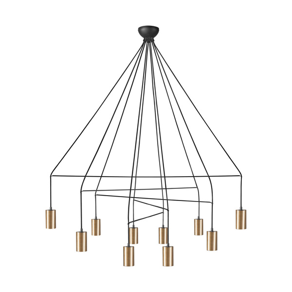 Lampa wisząca nad stół IMBRIA GOLD X 10x GU10 10W | mosiądz