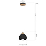 Lampa wisząca DAMA, MLP6540, czarny/drewno, 1x60W E27