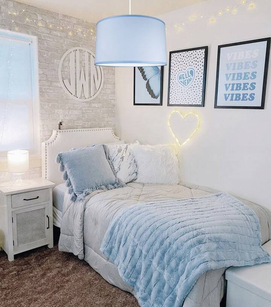 Lampa sufitowa do pokoju chłopca niebieska Blue 1xE27