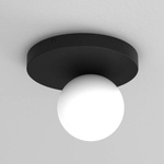 Nowoczesna lampa sufitowa BIBIONE, MLP8389, czarna z białym kloszem, 1x25W G9