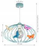 Lampa sufitowa do pokoju dziewczynki miętowa Motylek Owal 1
