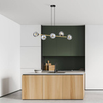 Nowoczesna lampa wisząca nad wyspę GRAVITY 6 BL GRAFIT