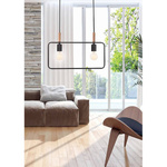 Lampa wisząca czarna regulowana wysokość 2x60W E27 Frame 32-73518