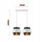 Lampa wisząca w stylu glamour biało-czarno-złota dwa źródła światła