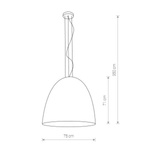 Lampa wisząca tuba nad stół EGG XL czarny/złoty śr. 75cm
