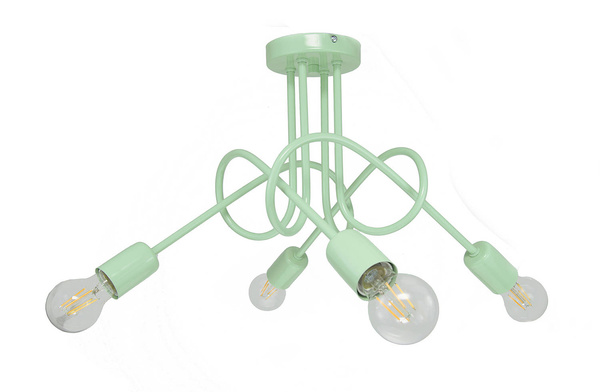  Lampa sufitowa do pokoju dziecięcego seledynowa Mondo 4 Loft