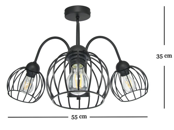 SUFITOWA LAMPA ARCANA 3 CZARNY KULA