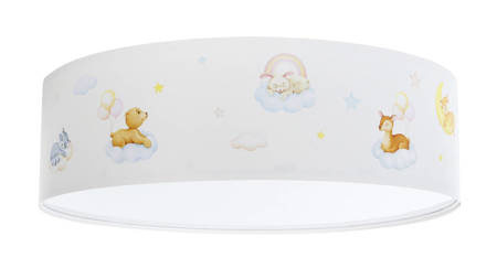 Plafon dziecięcy Boho Leśni Przyjaciele i Chmurki średnica 60 cm