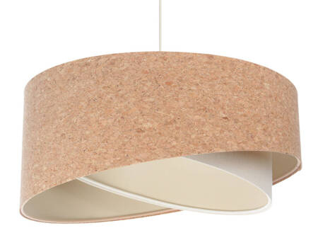 Lampa z korka w stylu Boho asymetryczna  beżowo-kremowa