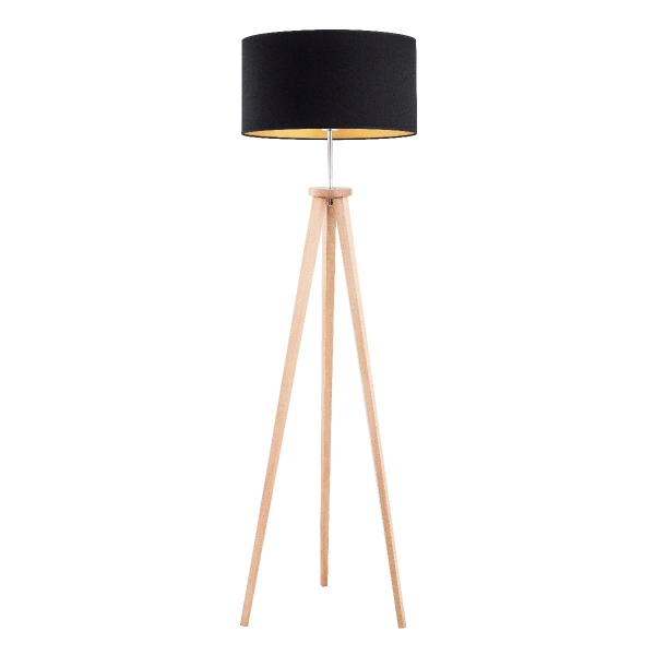 Lampa stojąca ALFA GOLDI DREWNIANA 1xE27 45cm | 9286