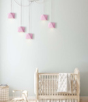 Lampa sufitowa do pokoju dziewczynki różowa Świetlisty Diamencik 5xE27