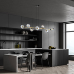 Nowoczesna lampa wisząca nad wyspę GRAVITY 8 BL GRAFIT