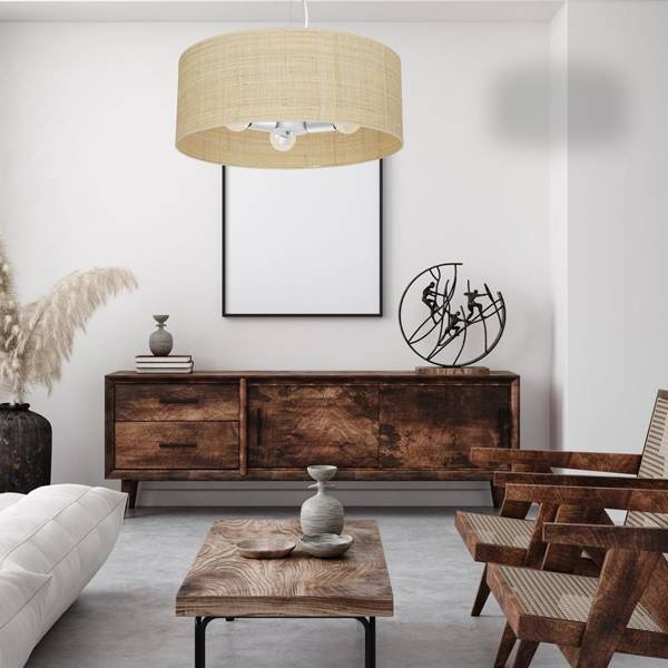 Lampa wisząca MARSHALL, MLP7490, biały/rattan, 3x60W E27 