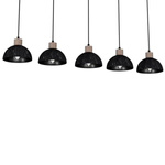 Lampa wisząca ERIK, MLP7641, przecierany czarny/drewno patynowane, 5x60W E27