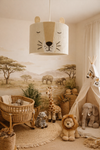 Lampa wisząca do pokoju dziecka Lew w tylu boho średnica 35 cm Led 