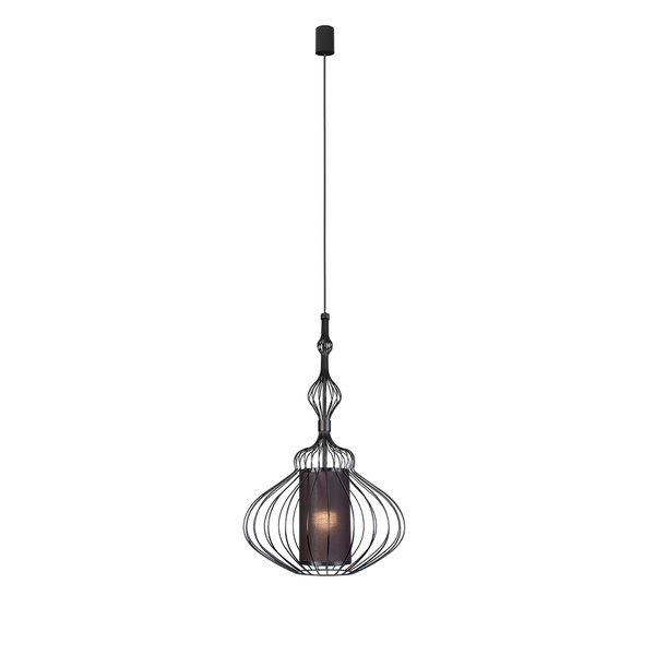 Lampa wisząca druciana zwis nowoczesna ABI M czarny śr. 40cm
