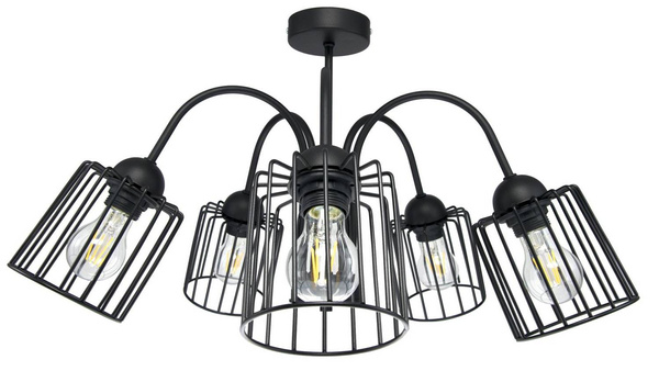 LAMPA SUFITOWA ARCANA 5 CZARNA TUBA