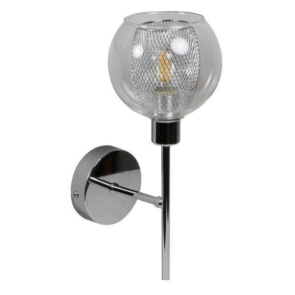 LAMPA SCIENNA KINKIET CANDELLUX OZZO 21-72184 CHROM KLOSZ BEZBARWNY