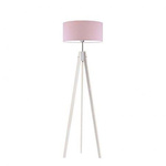 Lampa podłogowa do pokoju dziewczynki drewniana Magiczny Cylinder różowy abażur 1XE27