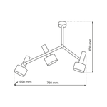 Lampa sufitowa LINTERNA, MLP8677, czarna, 3x11W GX53