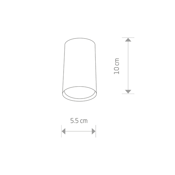 Spot sufitowy rurka tuba EYE S BRASS  mosiądz śr. 5,5cm